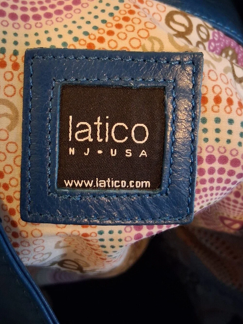 NWOT Vintage Latico Turquoise Full Grain Leather Everyday XL Hobo Tote Purse Bag